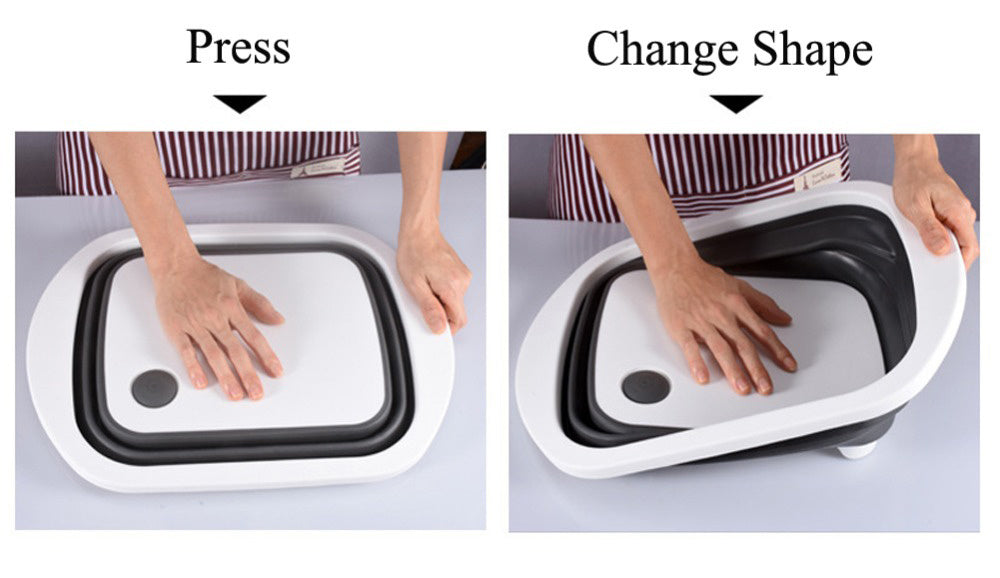Premium Foldable Sink Cutting Board with Basket (3 in 1)