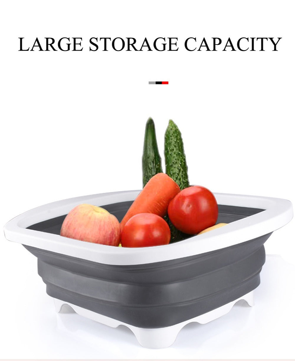 Premium Foldable Sink Cutting Board with Basket (3 in 1)