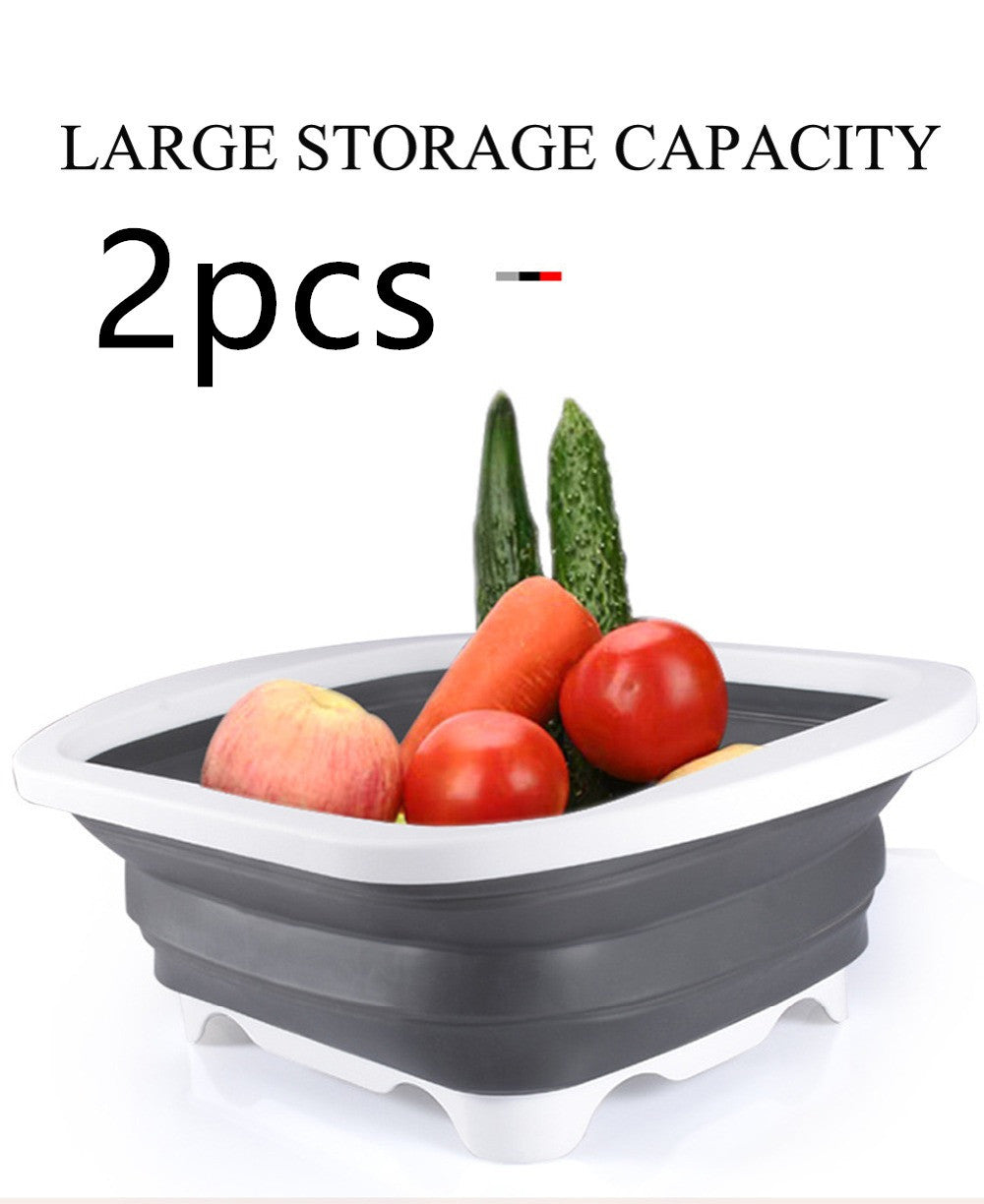 Premium Foldable Sink Cutting Board with Basket (3 in 1)