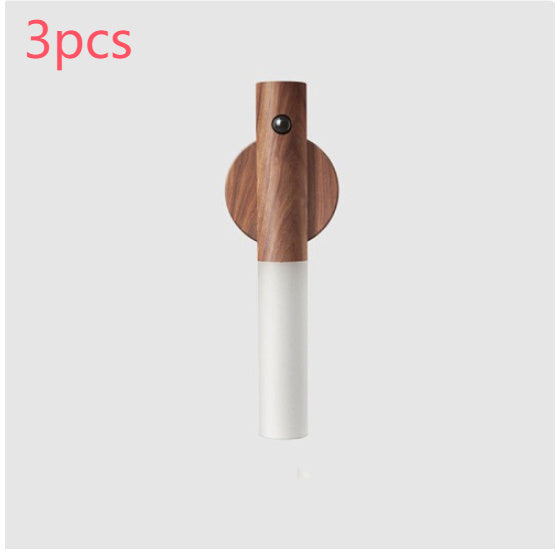 Wireless Motion Senser Night Lamp LED USB Magnetic Wood