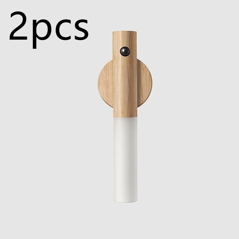 Wireless Motion Senser Night Lamp LED USB Magnetic Wood