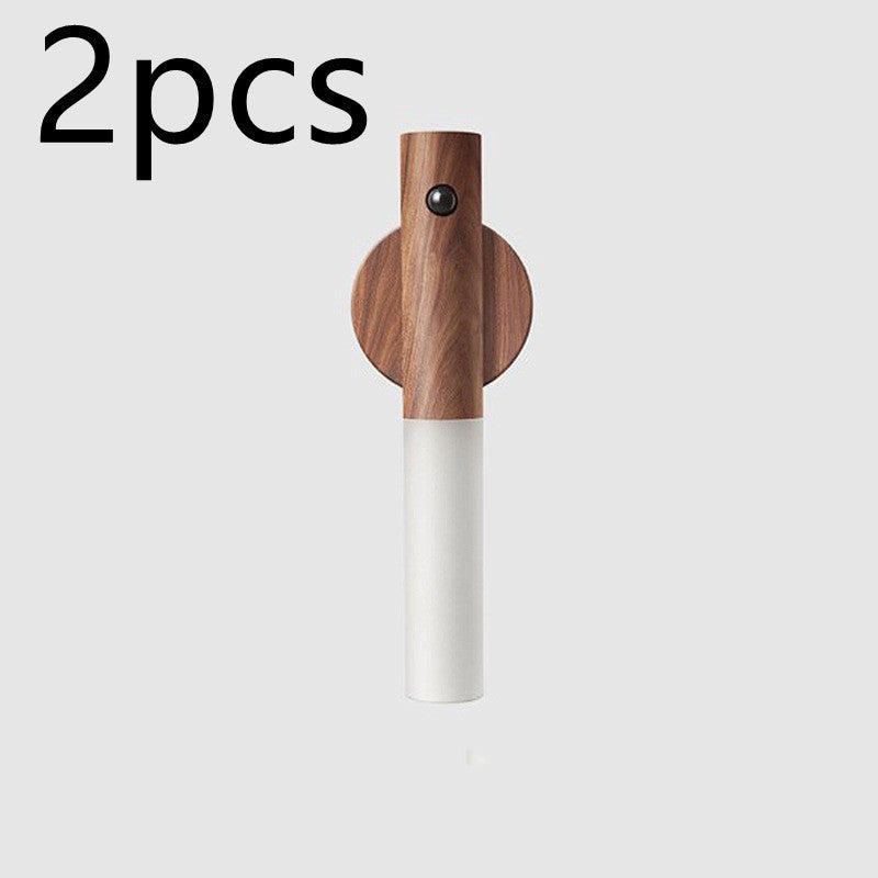 Wireless Motion Senser Night Lamp LED USB Magnetic Wood