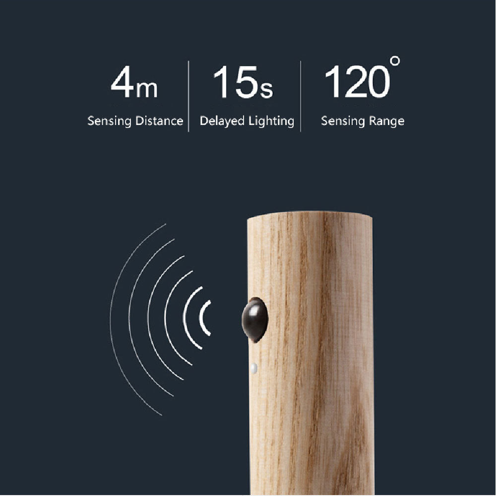 Wireless Motion Senser Night Lamp LED USB Magnetic Wood
