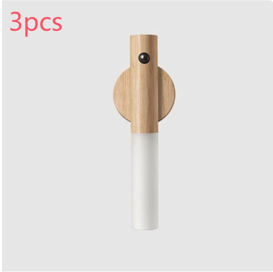 Wireless Motion Senser Night Lamp LED USB Magnetic Wood